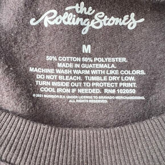 ROLLING STONES black with red tongue & lips sweatshirt women's size M - Picture 6 of 7